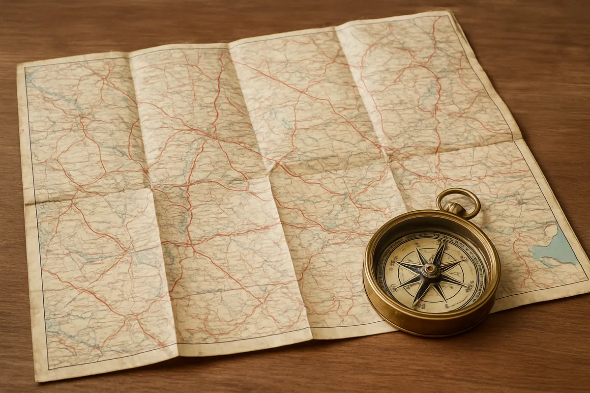 Map Title, Key, Compass Rose, and Scale