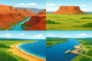 Landforms and Bodies of Water Across the U.S.